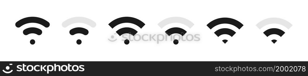 Wifi icons set. Wireless symbol.