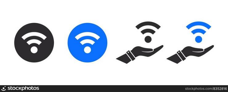 Wifi icons. Wireless icons and conceptual wifi icons. Connection and internet icon signal. Vector images