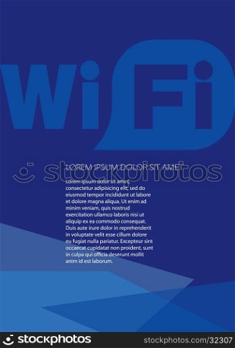 WiFI internet template layout, cover design, flyer in A4 with background for engineering design concept.