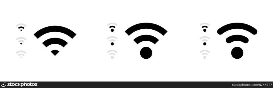 Wifi or ribbon set in flat design. Wi-fi icon set. Vector illustration. Wifi or ribbon set in flat design. Wi-fi icon set. Vector