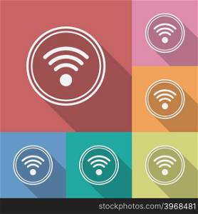 WiFi or Wireless sign icon. Vector Illustration. WiFi or Wireless sign icon.