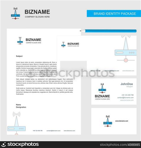 Wifi router Business Letterhead, Envelope and visiting Card Design vector template