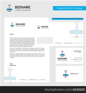 Wifi router Business Letterhead, Envelope and visiting Card Design vector template