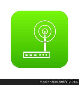 Wifi router icon digital green for any design isolated on white vector illustration. Wifi router icon digital green