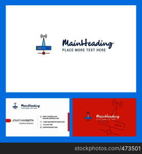 Wifi router Logo design with Tagline & Front and Back Busienss Card Template. Vector Creative Design