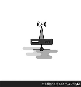 Wifi router Web Icon. Flat Line Filled Gray Icon Vector