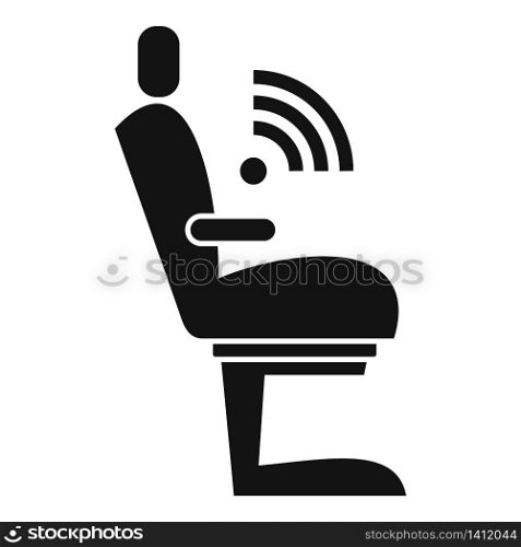 Wifi seat icon. Simple illustration of wifi seat vector icon for web design isolated on white background. Wifi seat icon, simple style