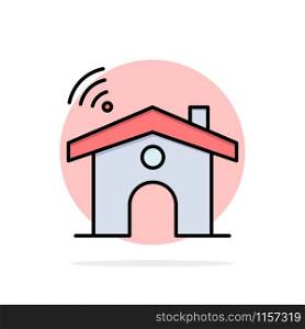 Wifi, Service, Signal, House Abstract Circle Background Flat color Icon