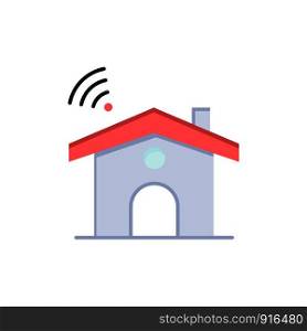 Wifi, Service, Signal, House Flat Color Icon. Vector icon banner Template