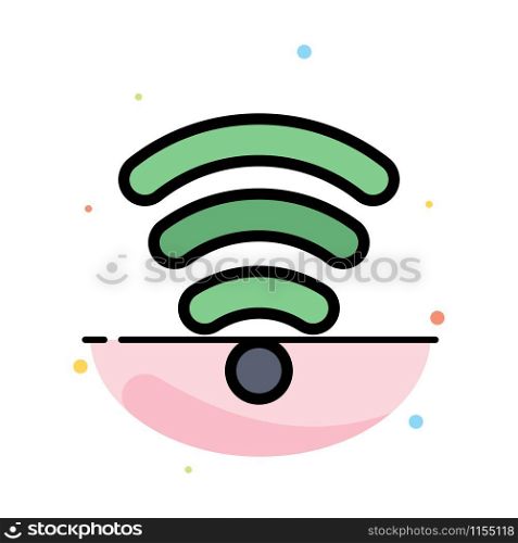 Wifi, Services, Signal Abstract Flat Color Icon Template