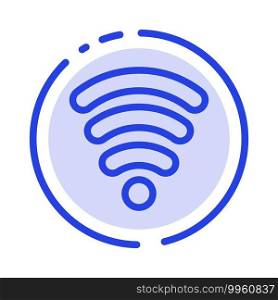 Wifi, Services, Signal Blue Dotted Line Line Icon