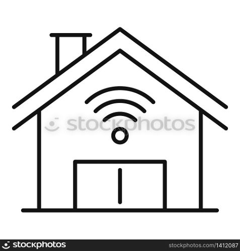 Wifi smart house icon. Outline wifi smart house vector icon for web design isolated on white background. Wifi smart house icon, outline style