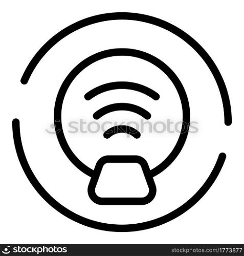 Wifi smart lightbulb icon. Outline Wifi smart lightbulb vector icon for web design isolated on white background. Wifi smart lightbulb icon, outline style
