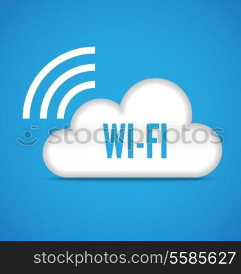 WiFi wireless cloud computing concept emblem icon isolated vector illustration
