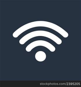 Wifi Wireless Internet Signal Flat Icons For Apps Or Websites - Isolated On blue Background. Wifi Wireless Internet Signal Flat Icons For Apps Or Websites - Isolated On blue