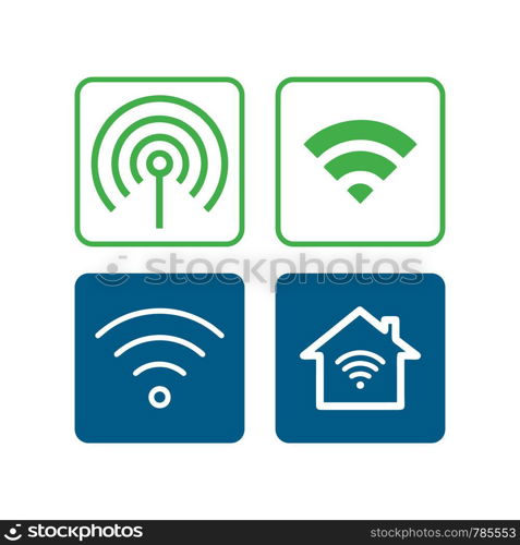 Wifi, wireless, internet signal icon logo template