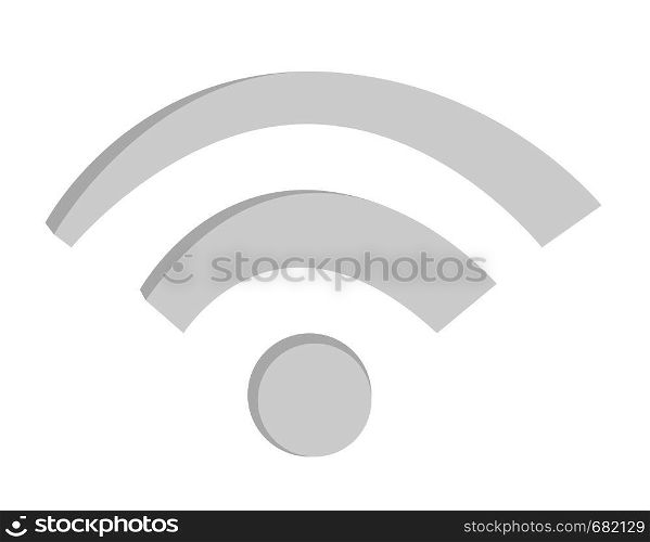 Wifi wireless network sign vector cartoon illustration isolated on white background.. Wifi wireless network sign vector illustration.