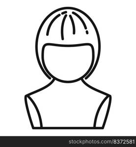 Wig icon outline vector. Hair style. Long fashion. Wig icon outline vector. Hair style