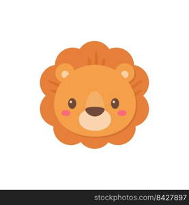 Wild animal cartoons. cute lion king vector elements for children