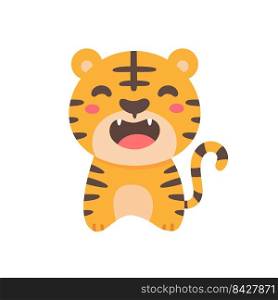 Wild animal cartoons. cute ti≥r E≤ments for decorating the year of the Ti≥r