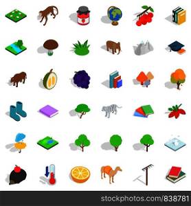 Wild animal icons set. Isometric style of 36 wild animal vector icons for web isolated on white background. Wild animal icons set, isometric style