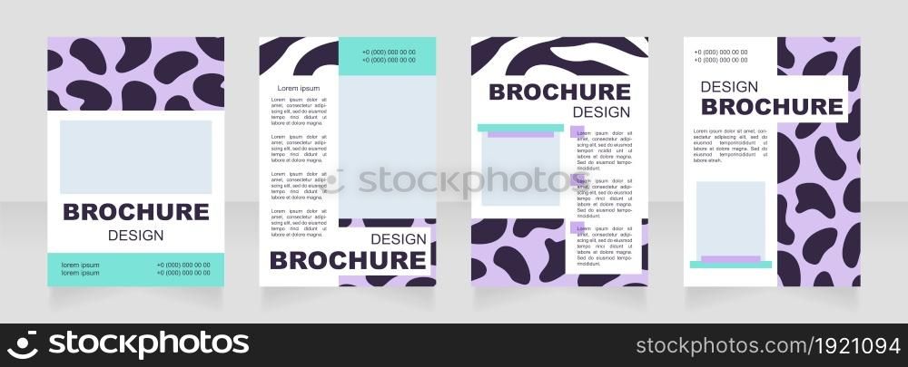 Wild animals blank colorful brochure layout design. Zebra stripes. Vertical poster template set with empty copy space for text. Premade corporate reports collection. Editable flyer paper pages. Wild animals blank colorful brochure layout design