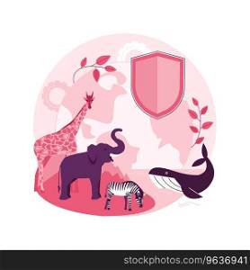 Wild animals protection abstract concept vector illustration. Wildlife preservation, biodiversity protection, save wild animals, population control, prevent species extinction abstract metaphor.. Wild animals protection abstract concept vector illustration.