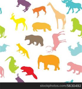 wild animals seamless pattern background