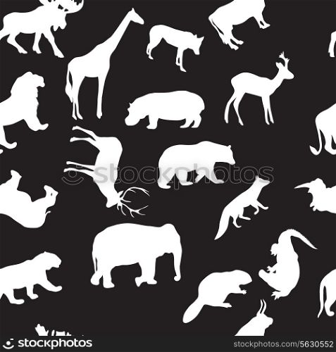 wild animals seamless pattern background. EPS 10.