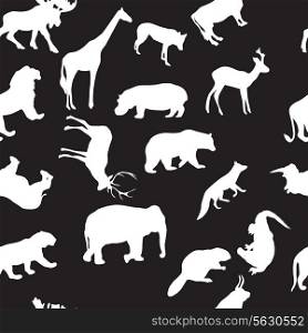 wild animals seamless pattern background. EPS 10.