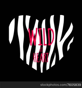 Wild at Heart Background with Zebra Skin Pattern. Vector Illustration EPS10. Wild at Heart Background with Zebra Skin Pattern. Vector Illustration