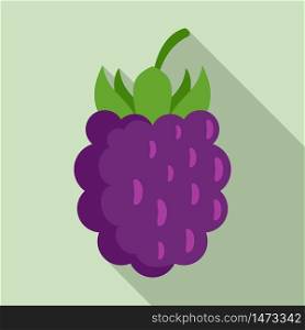 Wild blackberry icon. Flat illustration of wild blackberry vector icon for web design. Wild blackberry icon, flat style