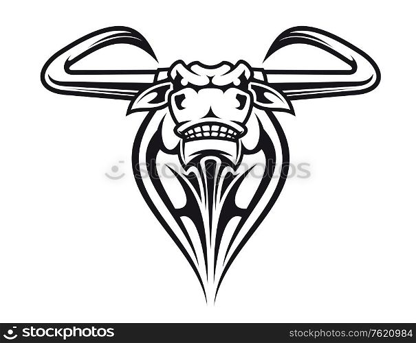 Wild buffalo bull head for mascot or tattoo design