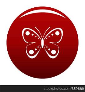 Wild butterfly icon. Simple illustration of wild butterfly vector icon for any design red. Wild butterfly icon vector red