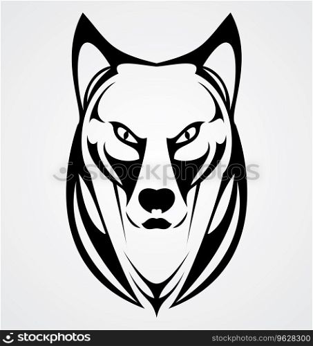 Wild dog face tribal Royalty Free Vector Image