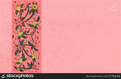 Wild flowers and leaves banners template. Doodle style composition with textured background. Vector ilustration.