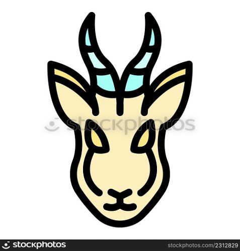 Wild gazelle icon. Outline wild gazelle vector icon color flat isolated. Wild gazelle icon color outline vector