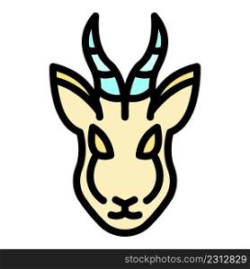 Wild gazelle icon. Outline wild gazelle vector icon color flat isolated. Wild gazelle icon color outline vector
