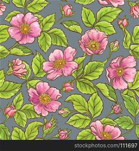 wild rose flowers pattern. wild rose flowers pattern on color background