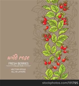 wild rose vector pattern. wild rose vector pattern on color background