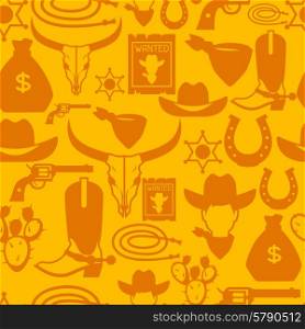 Wild west seamless pattern with cowboy objects and design elements. Wild west seamless pattern with cowboy objects and design elements.