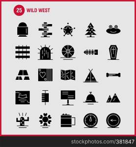 Wild West Solid Glyph Icon for Web, Print and Mobile UX/UI Kit. Such as: Landscape, Montana, Mountain, Mountains, Wild, Flower, West Wild, Pictogram Pack. - Vector