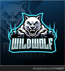 Wild wolf esport mascot logo design