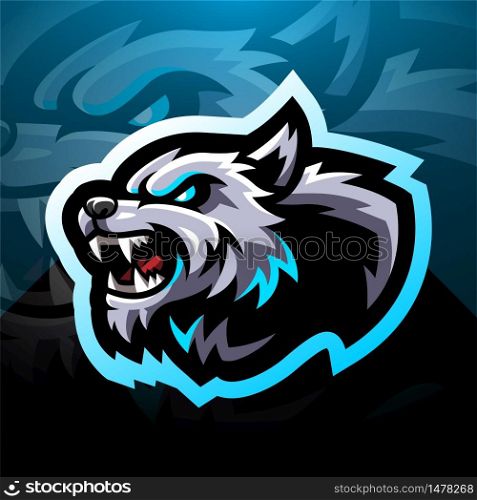 Wild wolf head esport mascot logo design