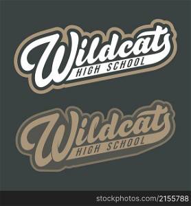 Wildcats lettering. High school t-shirt design