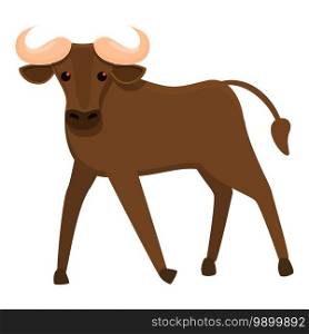 Wildebeest icon. Cartoon of wildebeest vector icon for web design isolated on white background. Wildebeest icon, cartoon style