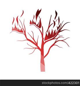 Wildfire icon. Flat color design. Vector illustration.