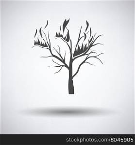 Wildfire icon on gray background with round shadow. Vector illustration.