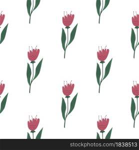 Wildflower seamless pattern isolated on white background . Decorative ornament. Elegant botanical design. For fabric, textile print, wrapping, cover. Cute vector illustration.. Wildflower seamless pattern isolated on white background .
