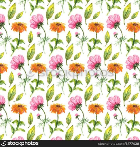wildflowers, watercolor poppy cornflower chamomile background. wildflowers, watercolor, poppy, cornflower, chamomile, background vector